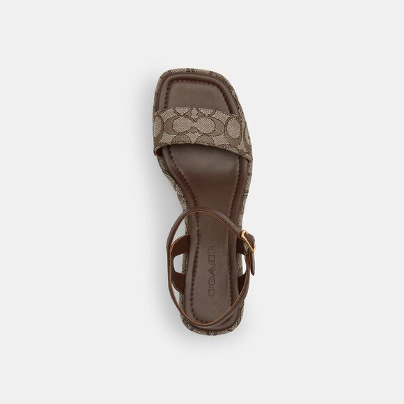 Coach Gale Wedge Sandal In Signature Jacquard. NIB. Size 10 - Picture 6 of 14